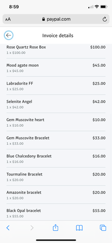 Live sale invoice for @holli