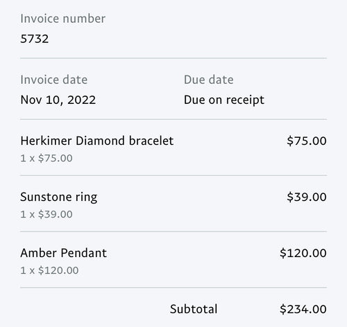 Flash sale invoice for @tlo